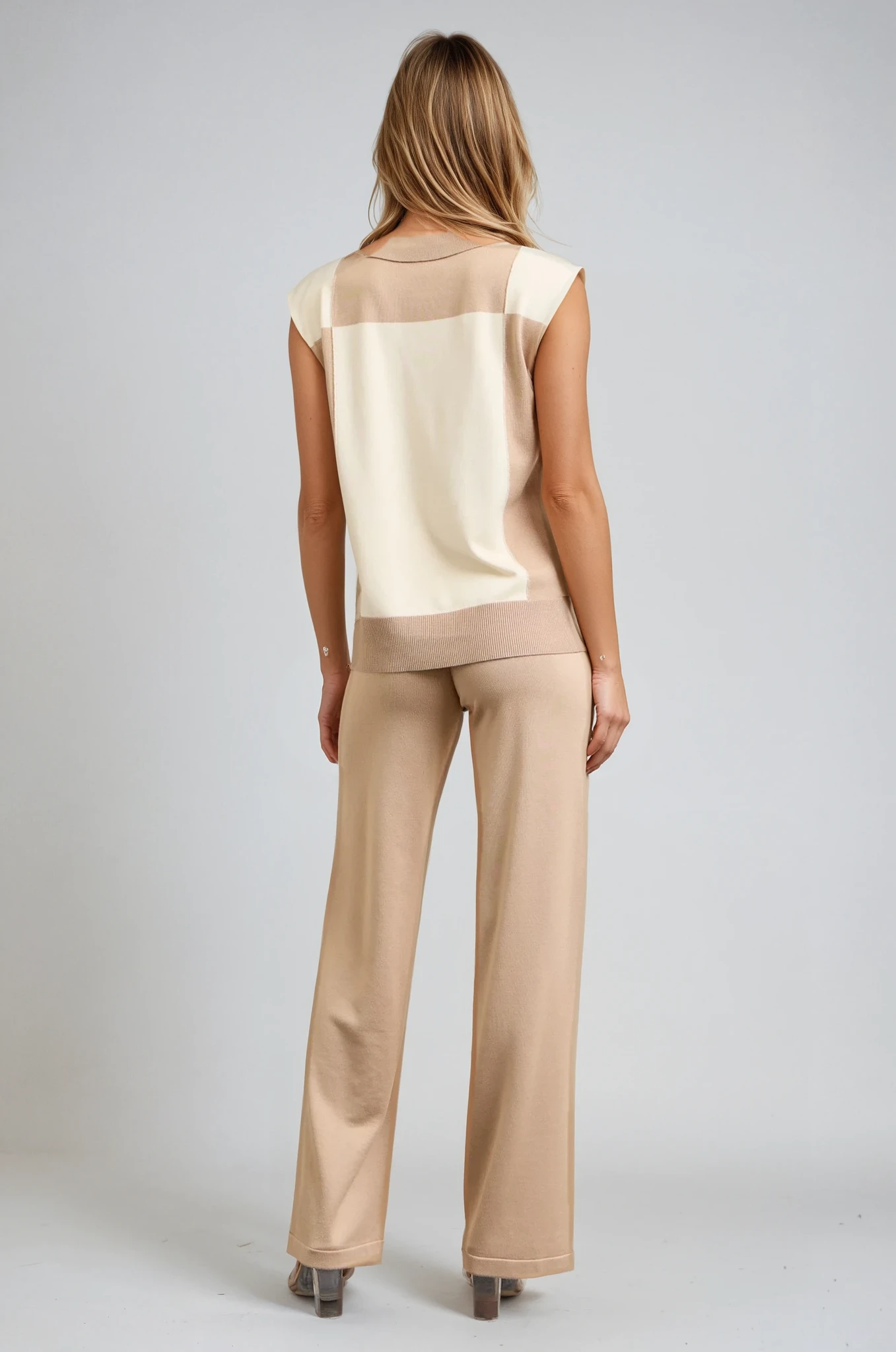 COLORBLOCK KNIT AND PANTS SET