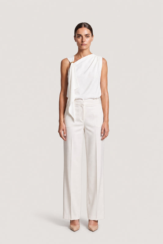 Draped Ring Detail Top In Ivory