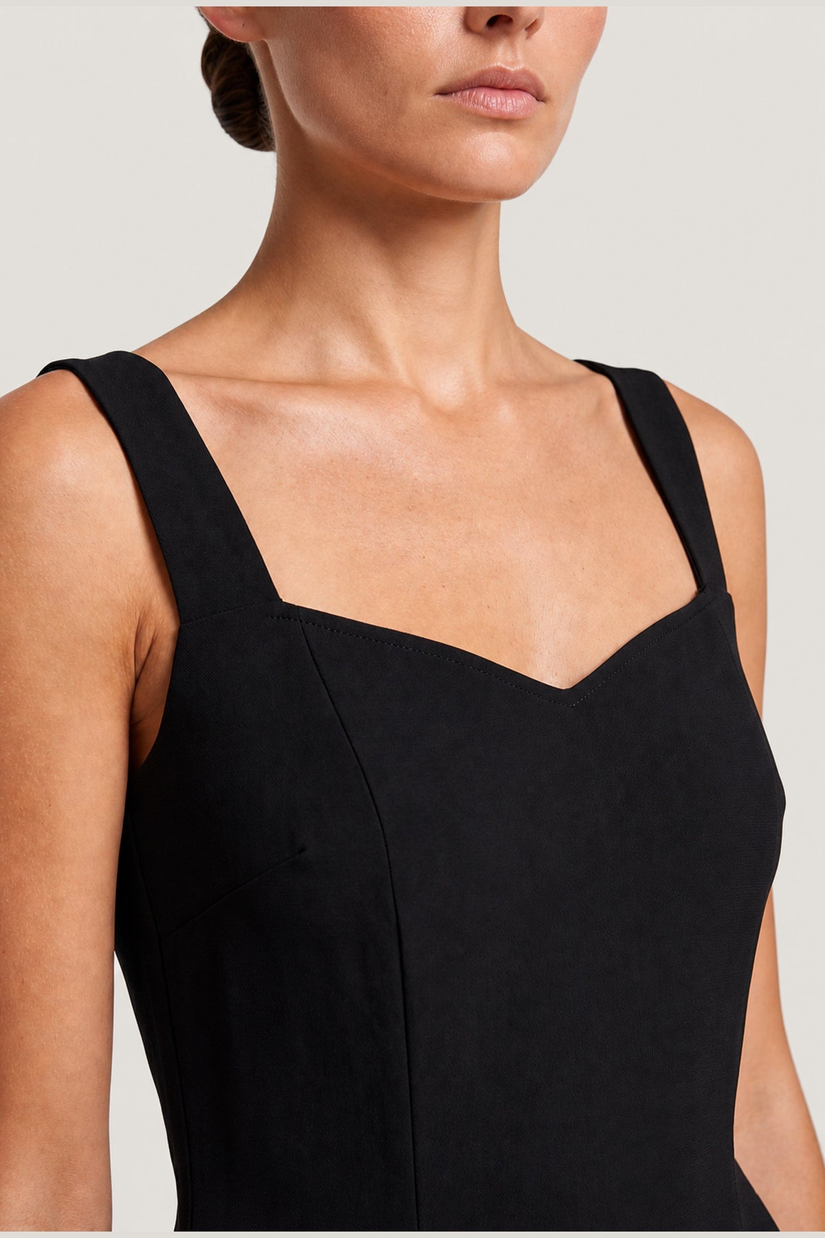 Ruched Midi Dress In Black