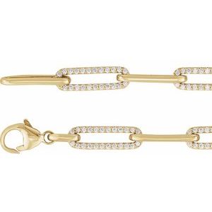 14K Yellow 1 CTW Lab-Grown Diamond Link 7" Bracelet