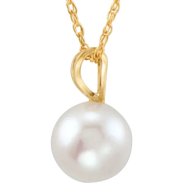 Solitaire Akoya Pendant 14K Gold product angle