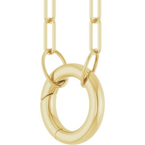 14K Yellow Circle Charm 16" Necklace