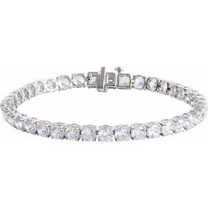 14K White 12 CTW Lab-Grown Diamond Line 7" Bracelet