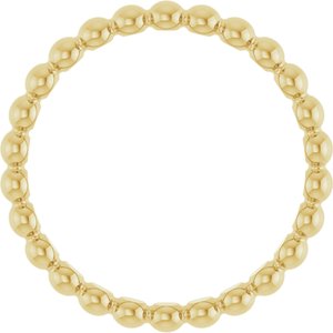 14K Yellow Beaded Stackable Ring