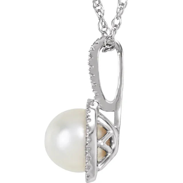 Stella Pearl & Diamond Pendant product angle
