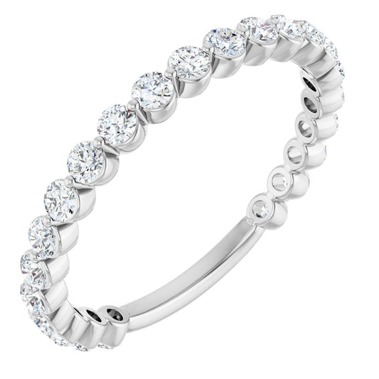 14K White 3/4 CTW Lab-Grown Diamond Band