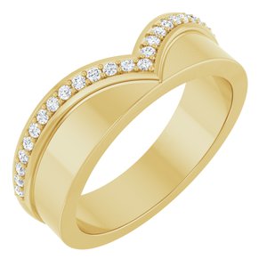 14K Yellow 1/6 CTW Natural Diamond Contour Band