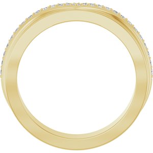 14K Yellow 1/6 CTW Natural Diamond Contour Band