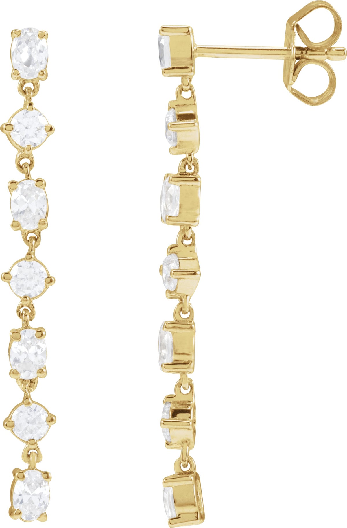 Cascada Diamond Drop Earrings — Yellow Gold