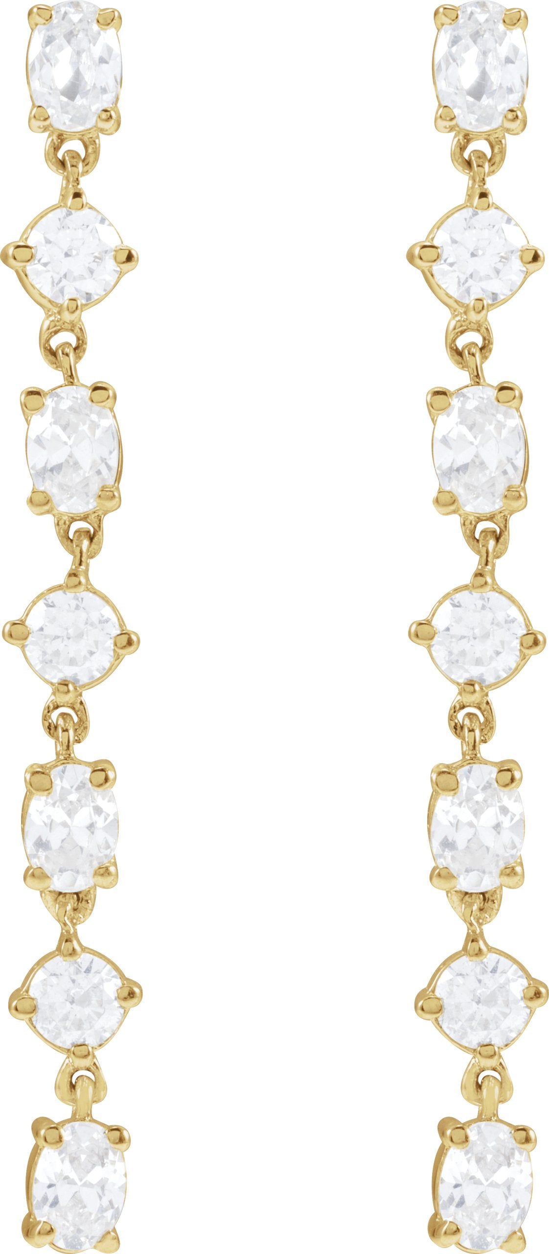 Cascada Diamond Drop Earrings — Yellow Gold
