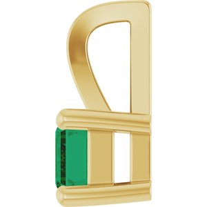 14K Yellow Lab-Grown Emerald Pendant