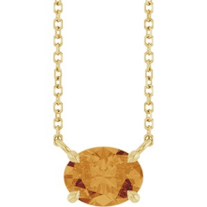 14K Yellow Natural Citrine 18" Necklace