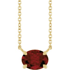 14K Yellow Natural Mozambique Garnet 18" Necklace