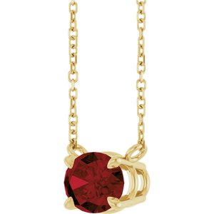 14K Yellow Natural Mozambique Garnet 18" Necklace