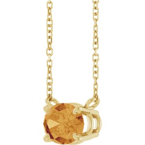14K Yellow Natural Citrine 18" Necklace