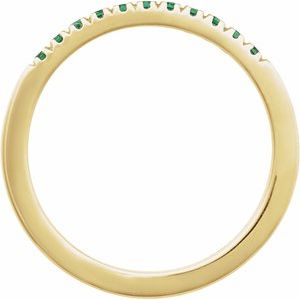 14K Yellow Lab-Grown Emerald Stackable Ring