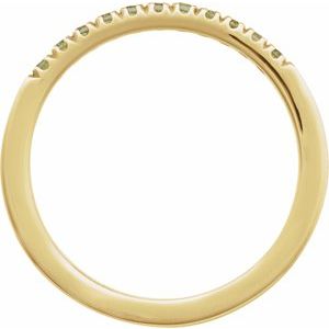 14K Yellow Natural Peridot Stackable Ring