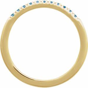 14K Yellow Natural London Blue Topaz Stackable Ring