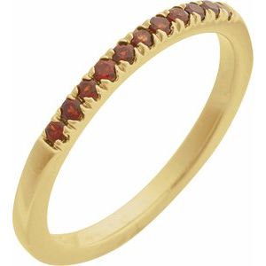 14K Yellow Natural Mozambique Garnet Stackable Ring