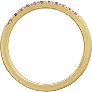 14K Yellow Natural Amethyst Stackable Ring
