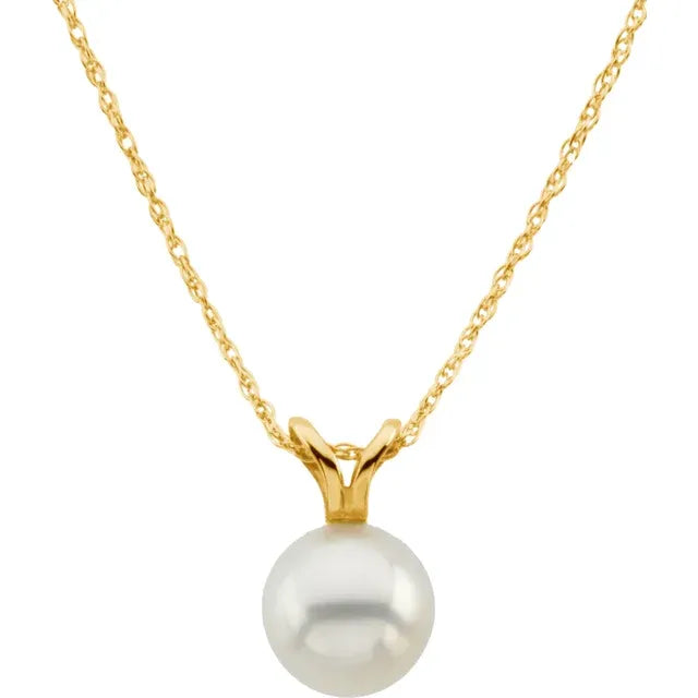 Solitaire Akoya Pendant 14K Gold product detail