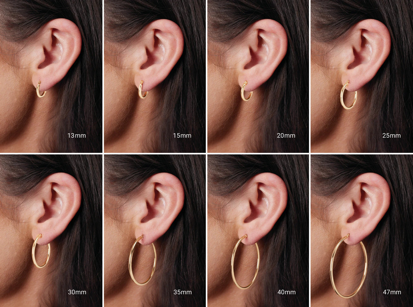 Diamonds and Gold Baguette Hoops