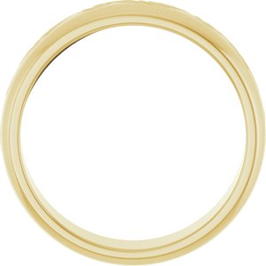 14K Yellow 6 mm Sculptural Comfort-Fit Band Size 10