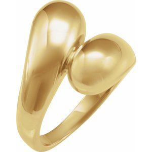 14K Yellow Bypass Ring