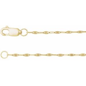 14K Yellow 1.5 mm Keyhole 18" Chain