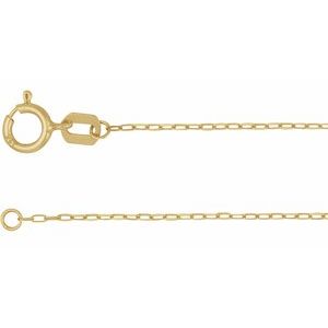 14K Yellow .85 mm Diamond Cut Paperclip-Style Forzentina 18" Chain