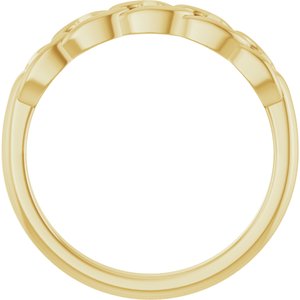 14K Yellow Anchor Chain Link Ring