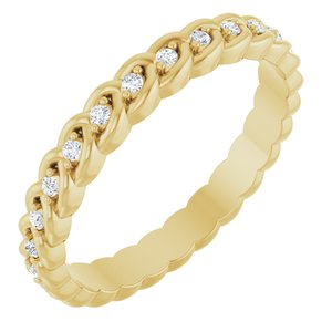 14K Yellow 1/5 CTW Natural Diamond Rope Eternity Band Size 7