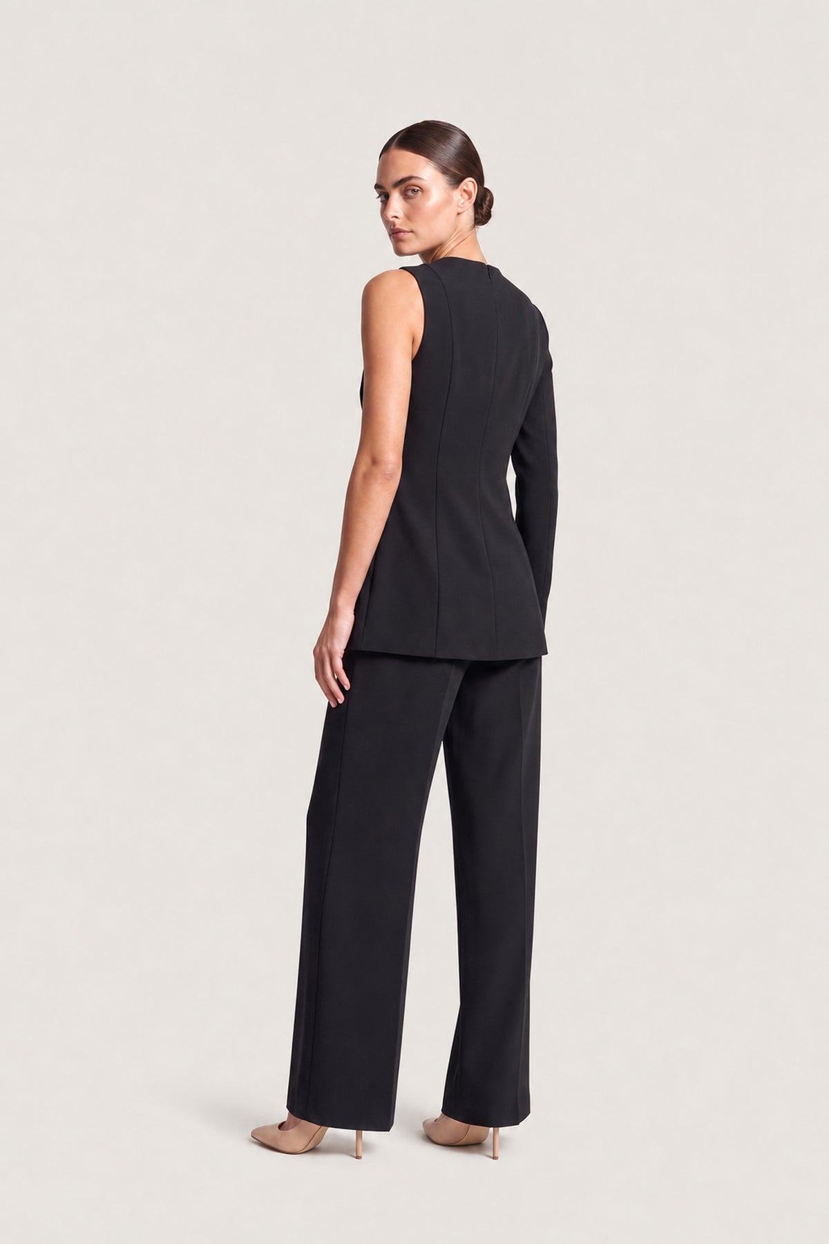 Cutout Blazer And Trouser Set In Black