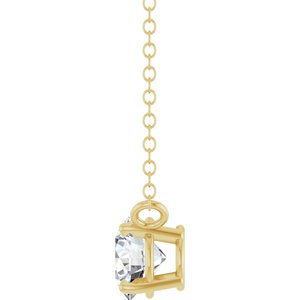14K Yellow 1/2 CT Lab-Grown Diamond Solitaire 18" Necklace