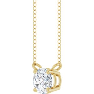 14K Yellow 1/2 CT Lab-Grown Diamond Solitaire 18" Necklace