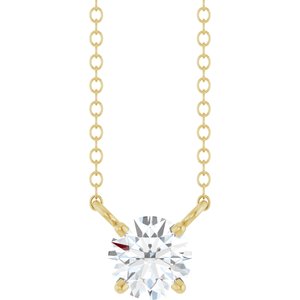 14K Yellow 1/2 CT Lab-Grown Diamond Solitaire 18" Necklace