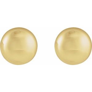 14K Yellow 15 mm Electroform Domed Earrings