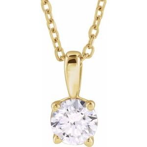 14K Yellow 1 CT Lab-Grown Diamond 18" Necklace