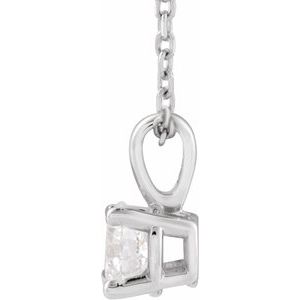 14K White 1 CT Lab-Grown Diamond 18" Necklace