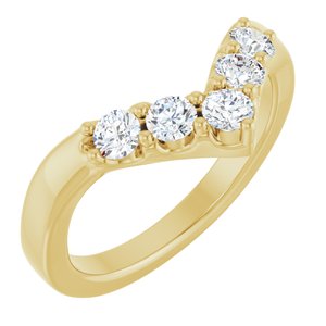 14K Yellow 1/2 CTW Natural Diamond Contour Band