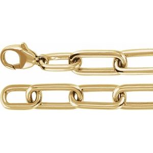 14K Yellow 1 1/2 CTW Lab-Grown Diamond Paperclip-Style 7" Bracelet