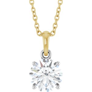 14K White/Yellow 1 CTW Lab-Grown Diamond 18" Necklace