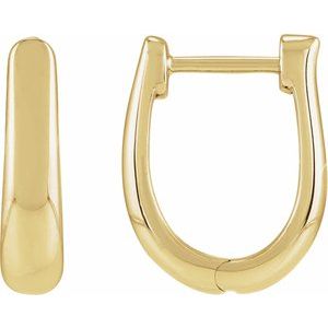 14K Yellow Hinged 15 mm Hoop Earrings