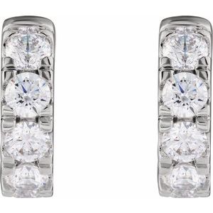 14K White 1 7/8 CTW Natural Diamond Hinged 14.7 mm Hoop Earrings