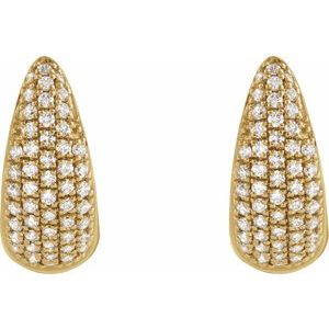 14K Yellow 1/3 CTW Natural Diamond Hinged 11 mm Hoop Earrings