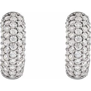 14K White 1/2 CTW Lab-Grown Diamond Hoop Earrings