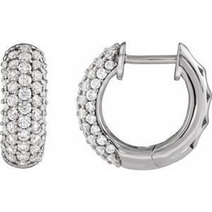 14K White 1/2 CTW Lab-Grown Diamond Hoop Earrings