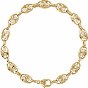 14K Yellow 1 CTW Lab-Grown Diamond Mariner Link 7 1/2" Bracelet