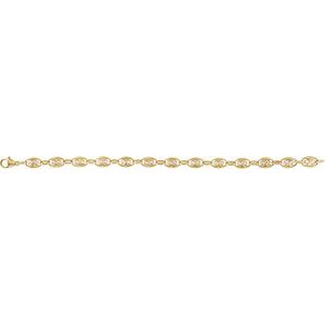14K Yellow 1 CTW Lab-Grown Diamond Mariner Link 7 1/2" Bracelet