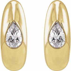 14K Yellow 1/3 CTW Lab-Grown Diamond 11.3 mm Hoop Earrings